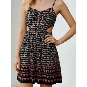 AMERICAN EAGLE Women’s Navy Pink Abstract Sleeveless Cutout Mini Dress Size 4